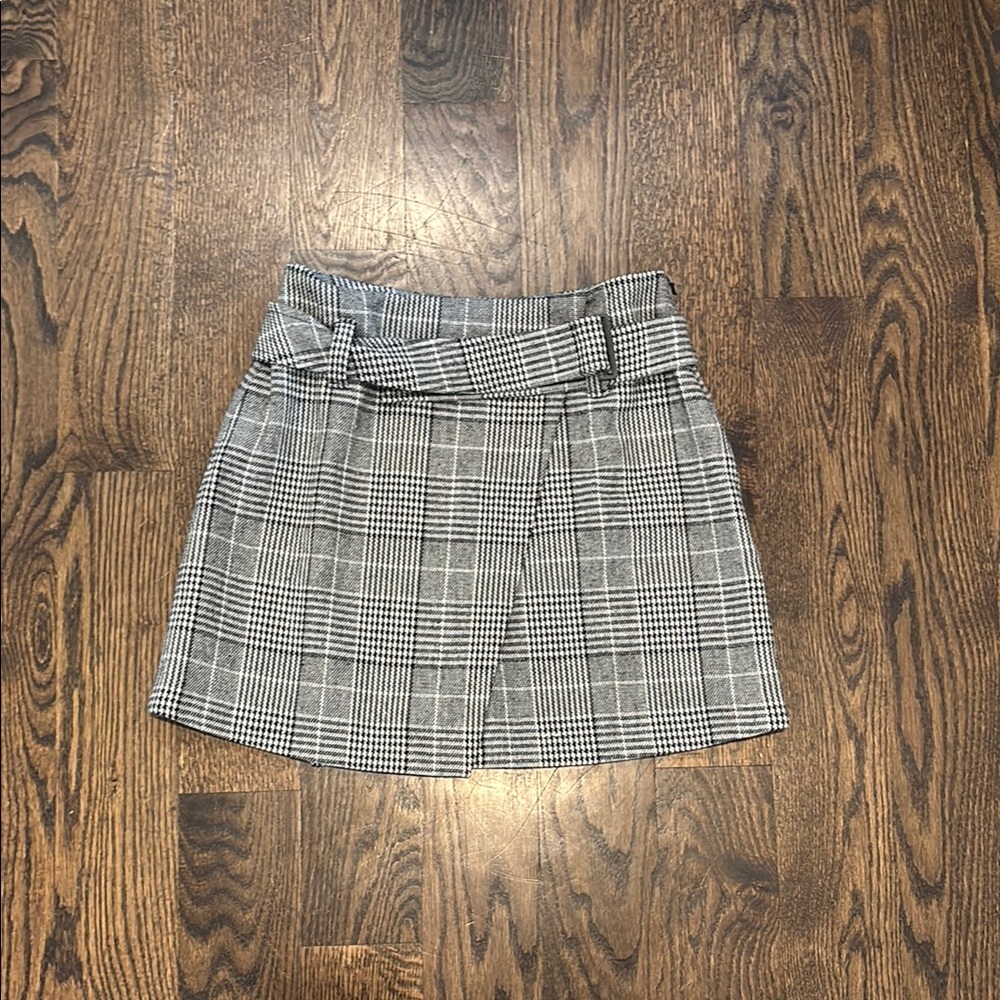 Leith black and white Plaid Mini Skirt